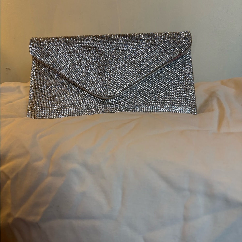 Steve Madden Glittering Silver Wristlet